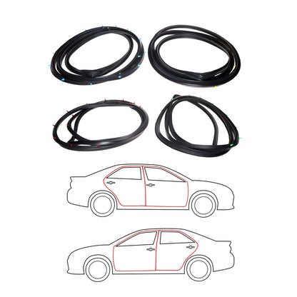 Rear Door Weatherstrip Seal Set for Toyota Crown S50 MS50 MS55 RS50 1967-1971