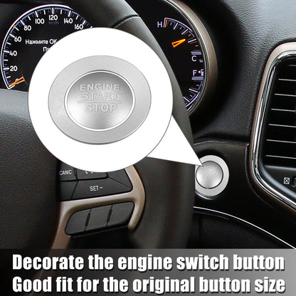 Engine Start/Stop Button Cover Kit for Jeep Cherokee and Dodge Silver Tone
