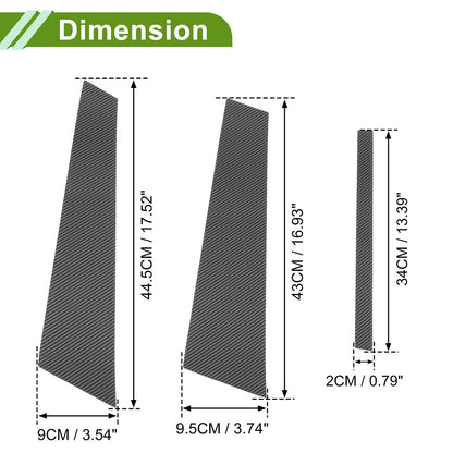 6 Pcs Door Pillar Window Trim for BMW 5-Series (2018-2023) Carbon Fiber Black