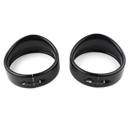 4.5" Black Passing Lights Lamp Trim Ring Bezel Visor Cover for Harley FLHT FLHR