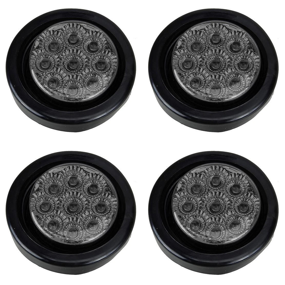 4 x 2" Round Red LED Side Marker Lights for Truck Trailer Van