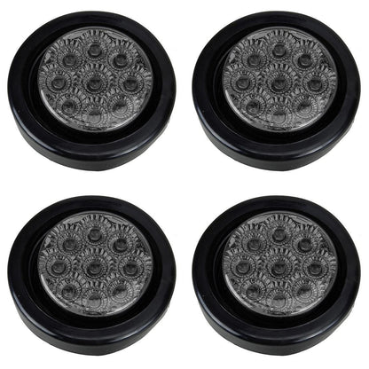 4 x 2" Round Red LED Side Marker Lights for Truck Trailer Van