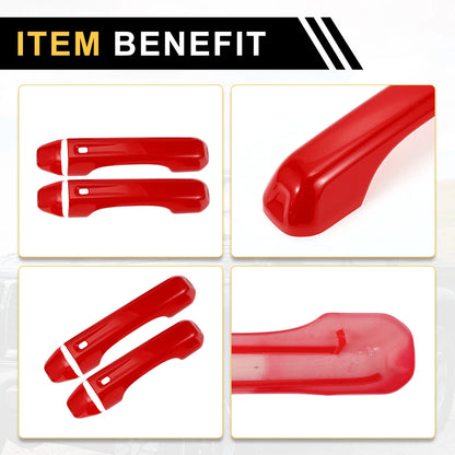 Set of 2 Door Tailgate Handle Covers for Jeep Wrangler JL JLU (2018-2022) Red
