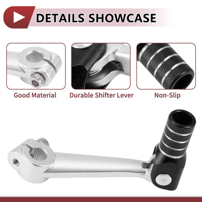 Folding Motorcycle Gear Shifter Lever - Silver Tone Black for Bosuer M5