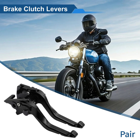 Solid Black 1 Pair Short Brake Clutch Lever for Kawasaki Ninja 500 (2024–2025)