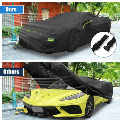 Waterproof Car Cover for Chevrolet Corvette C8 with Zipper Black (2020 - 2022)