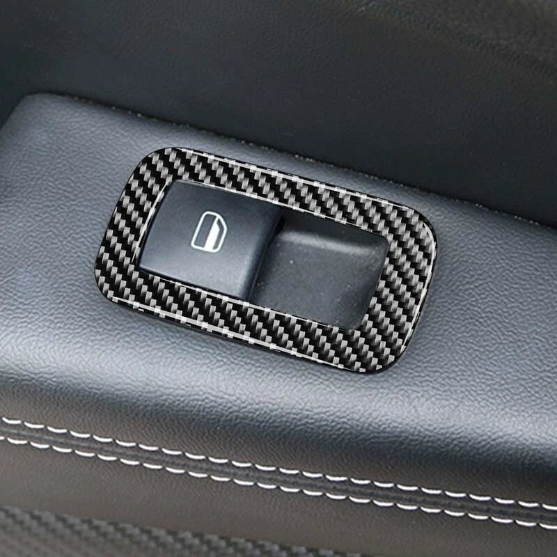 Carbon Fiber Window Control Buttons Cover Trim Fit for Grand Cherokee 2011-2019
