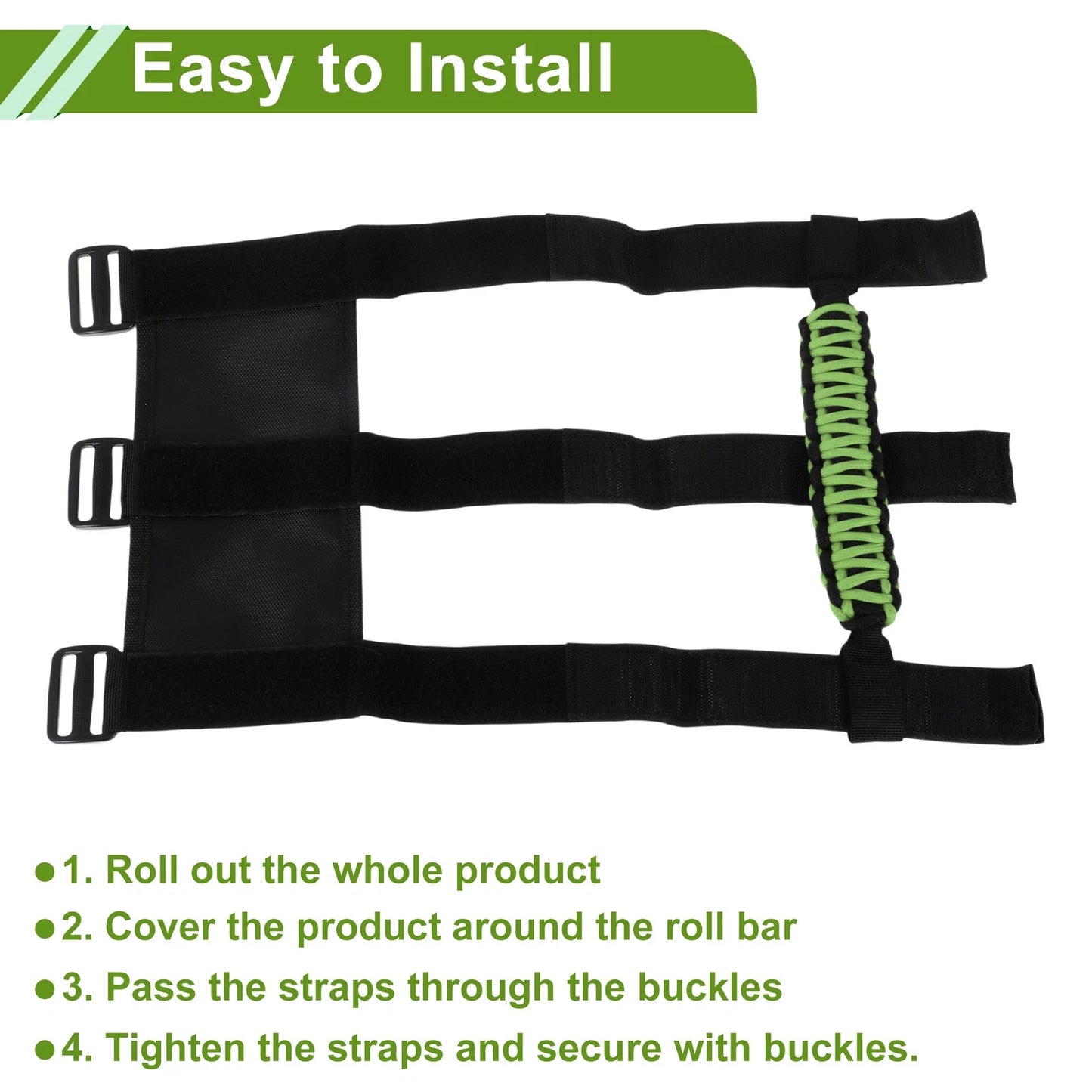 Roll Bar Grab Handles for Jeep Wrangler (1955-2023) Green