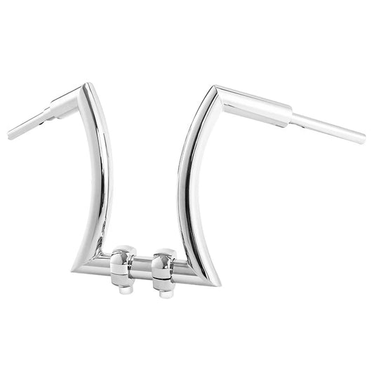 16" Chrome Rise 2" Hanger Handlebar with Risers for Harley Softail