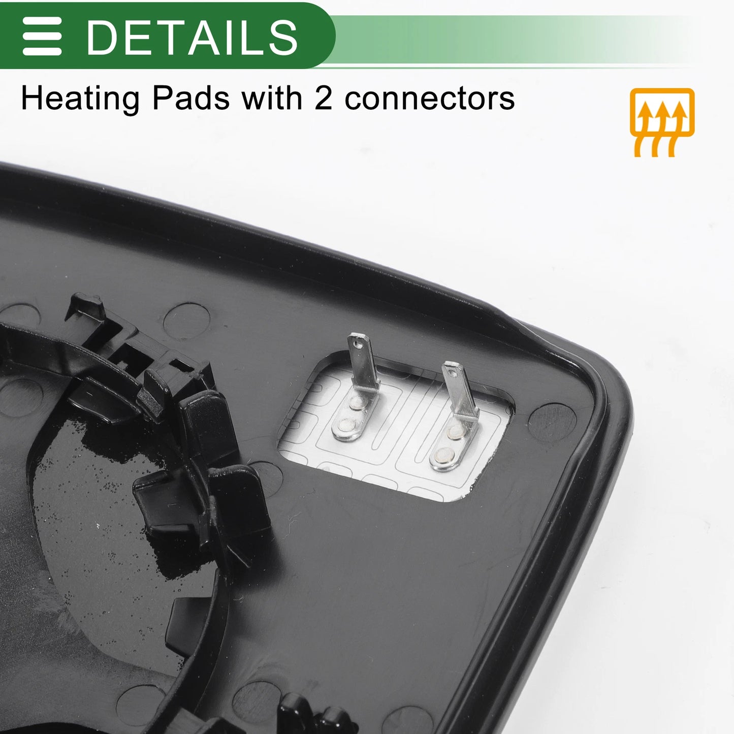 Right Side White Heated Mirror Glass for Ford Transit (2014-2018)