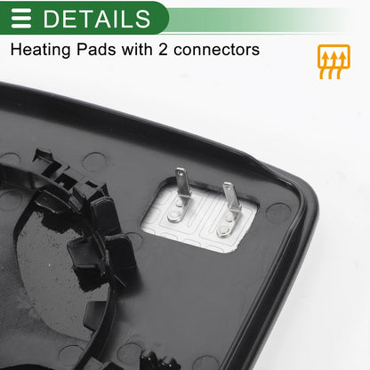 Right Side White Heated Mirror Glass for Ford Transit (2014-2018)