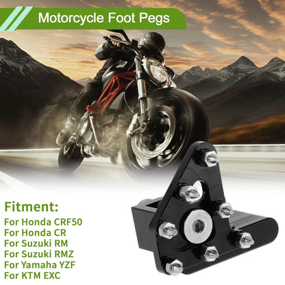 Black Foot Pegs for Honda CRF50 Motorcycle Footrests (2004-2023)