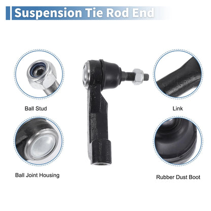 6 x Front Inner Outer Tie Rod Ends for Jeep Dodge (2000-2006)