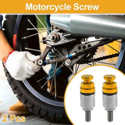 2 x Screw M4x0.7 Fork Air Bleeder Valve Metal Gold Tone for Motorcycle