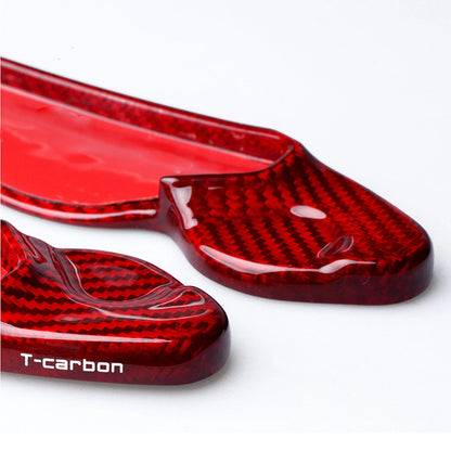 2 x Steering Wheel Shift Paddle Extensions Carbon Fiber Red for Land Rover Evoque (2012-2018)