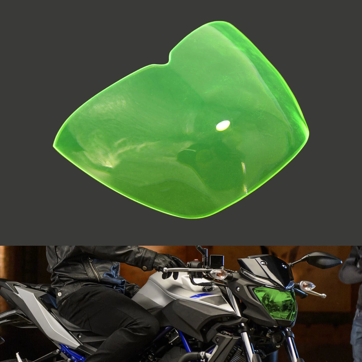Headlight Lens Cover Green for Yamaha MT-25 (2015-2021) MT-03 (2015-2019)
