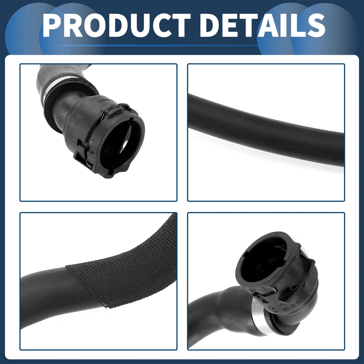 Radiator Hose for BMW X3 3.0L L6 (2007-2010) - Durable Rubber 1 x Hose