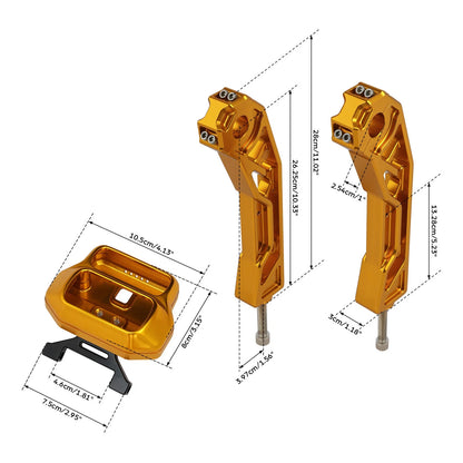 Handlebar Risers Gauge Mount for Harley Softail Fat Boy Low Rider (18-25)