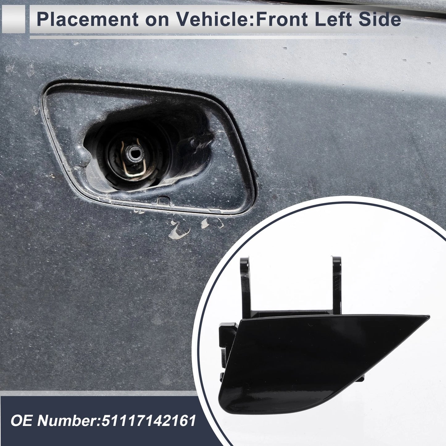 Bumper Headlight Washer Nozzle Cover for BMW 750i (2006-2008)