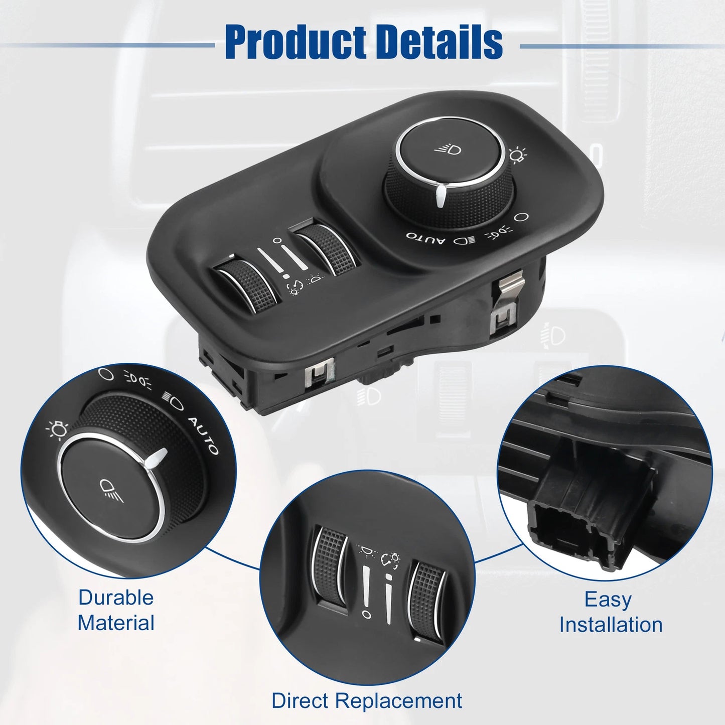 Headlight Lamp Switch Button for Dodge RAM 1500 2500 3500 No.68401933AA