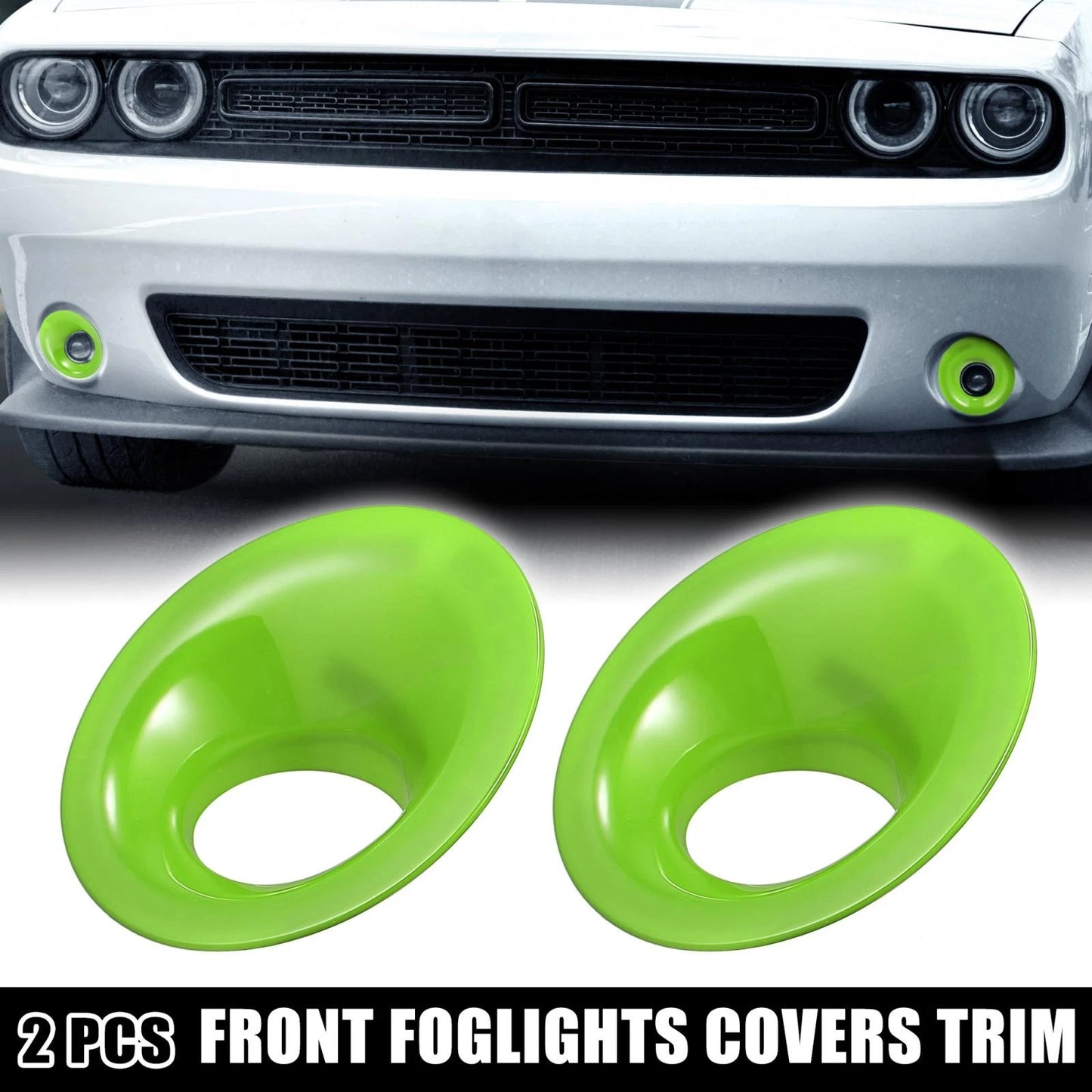 Front Foglights Covers Trim for Dodge Challenger (2015-2020) Green