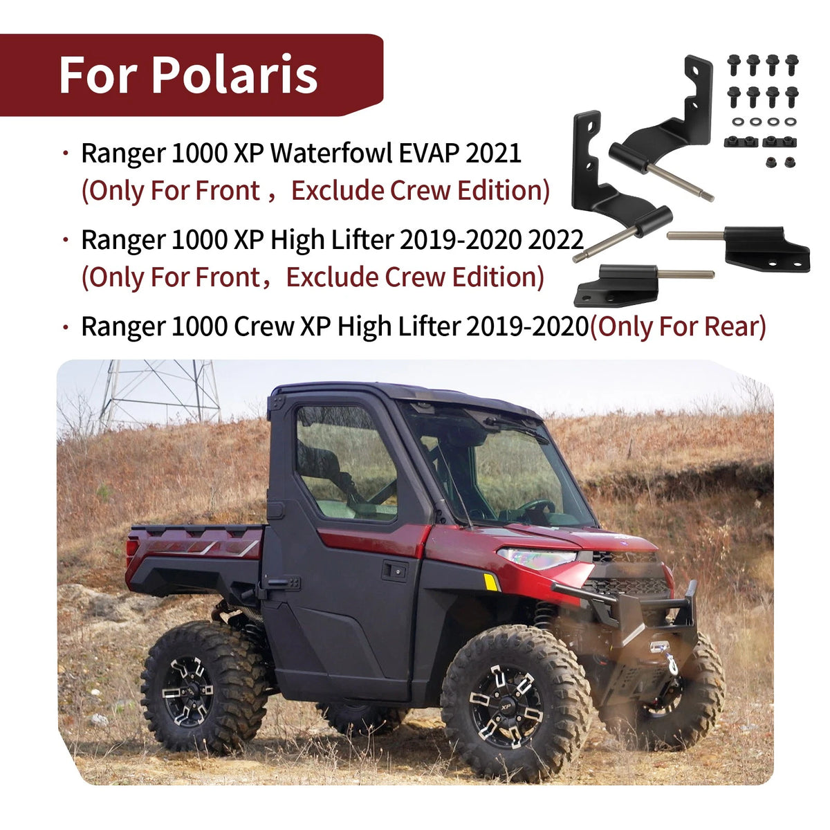 Half Door Hinge Hardware for Polaris Ranger XP 1000 High Lifter (2019–2022)