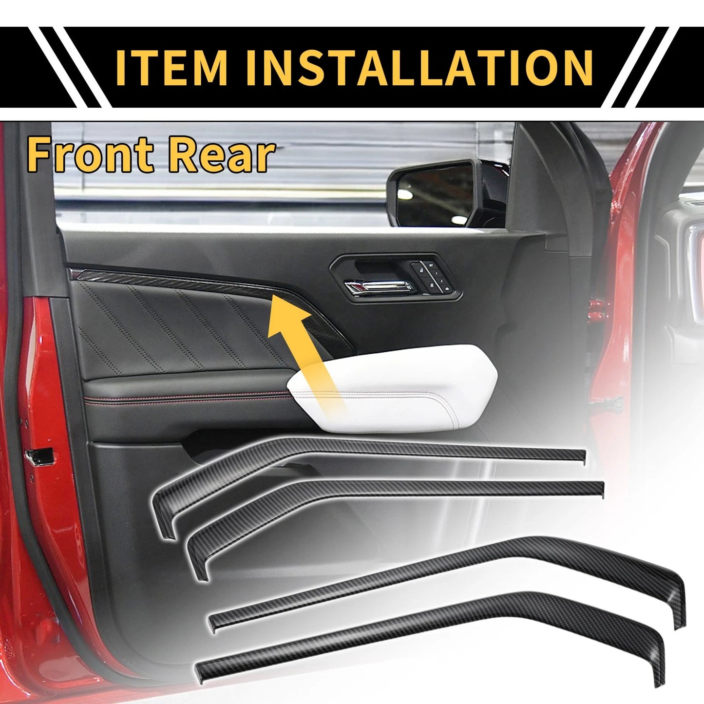 Front & Rear Door Panel Bezel Covers for Chevy Colorado (23-24)