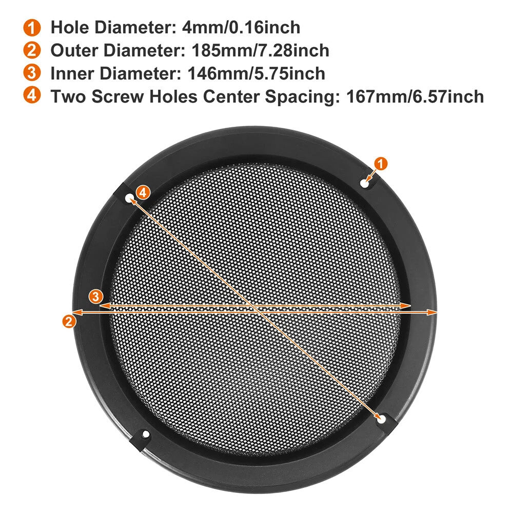 4 x 6.5" Universal Speaker Grills Covers for Car - Black (All Years)