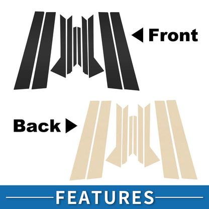 10 x Door Pillar Window Trim for Ford Fiesta (2011-2015) Black