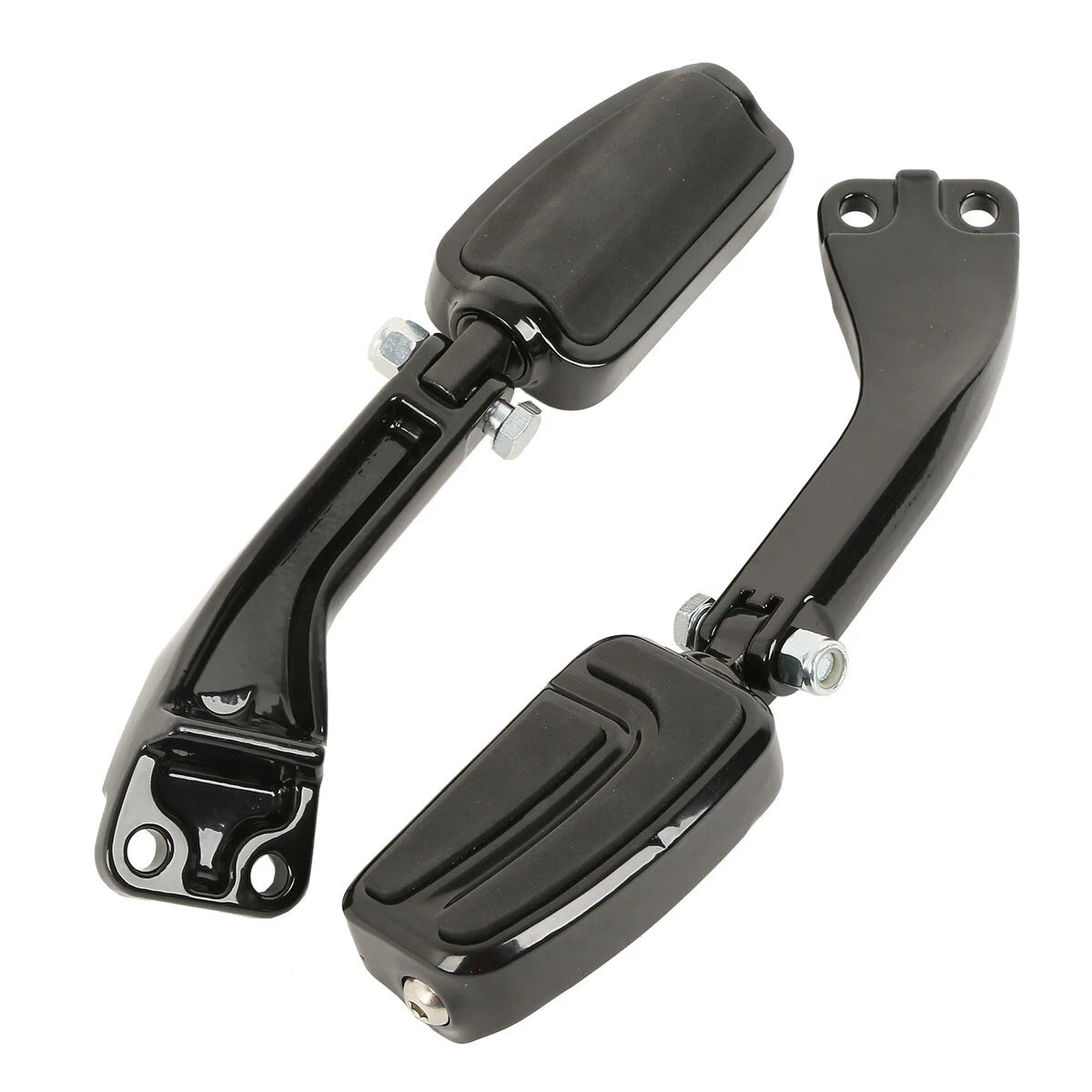 Black Rear Footpeg Mount Bracket for Harley Dyna Super Glide Low Rider (06-17)