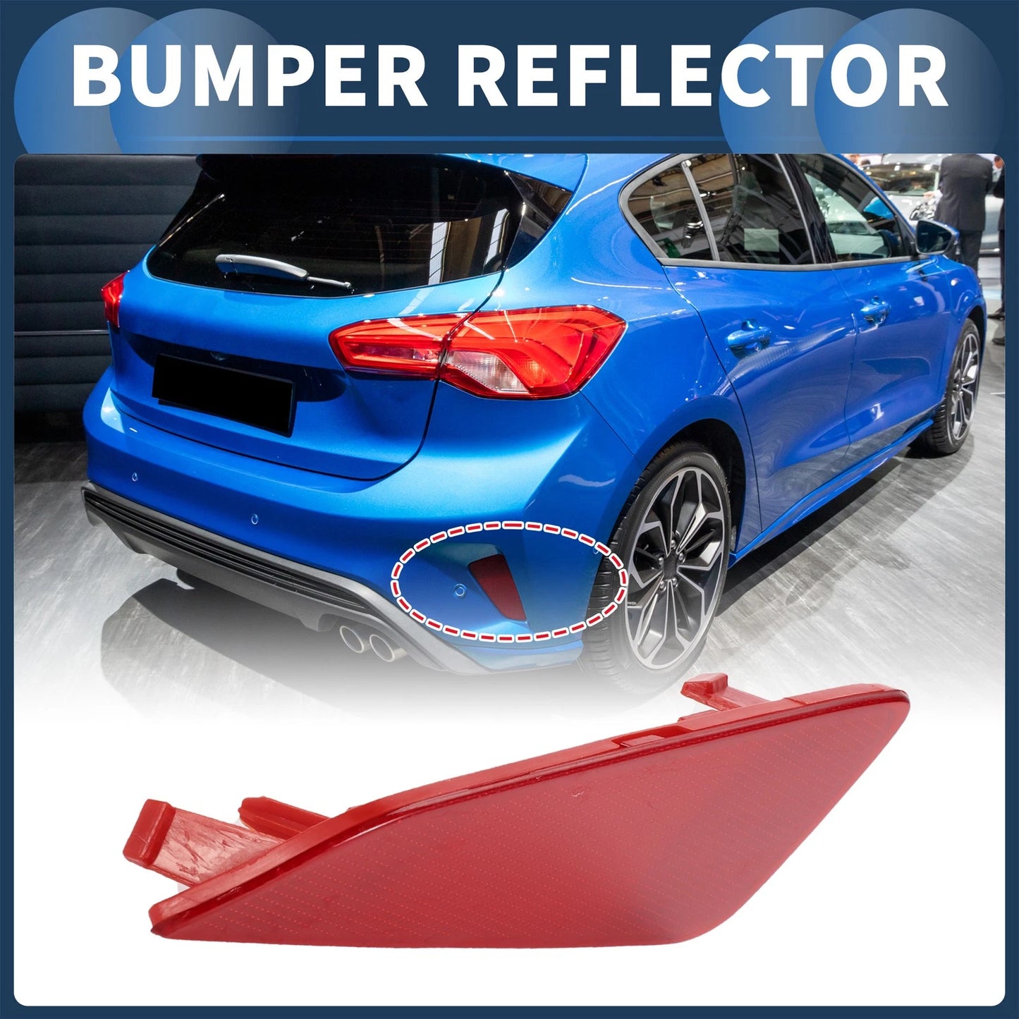 Bumper Reflector for Ford Focus MK4 2018-2023 Red 1 x Rear Right
