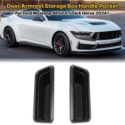 2PCS Armrest Storage Box Handle Pocket for Ford Mustang GT/Dark Horse (2024–2024)