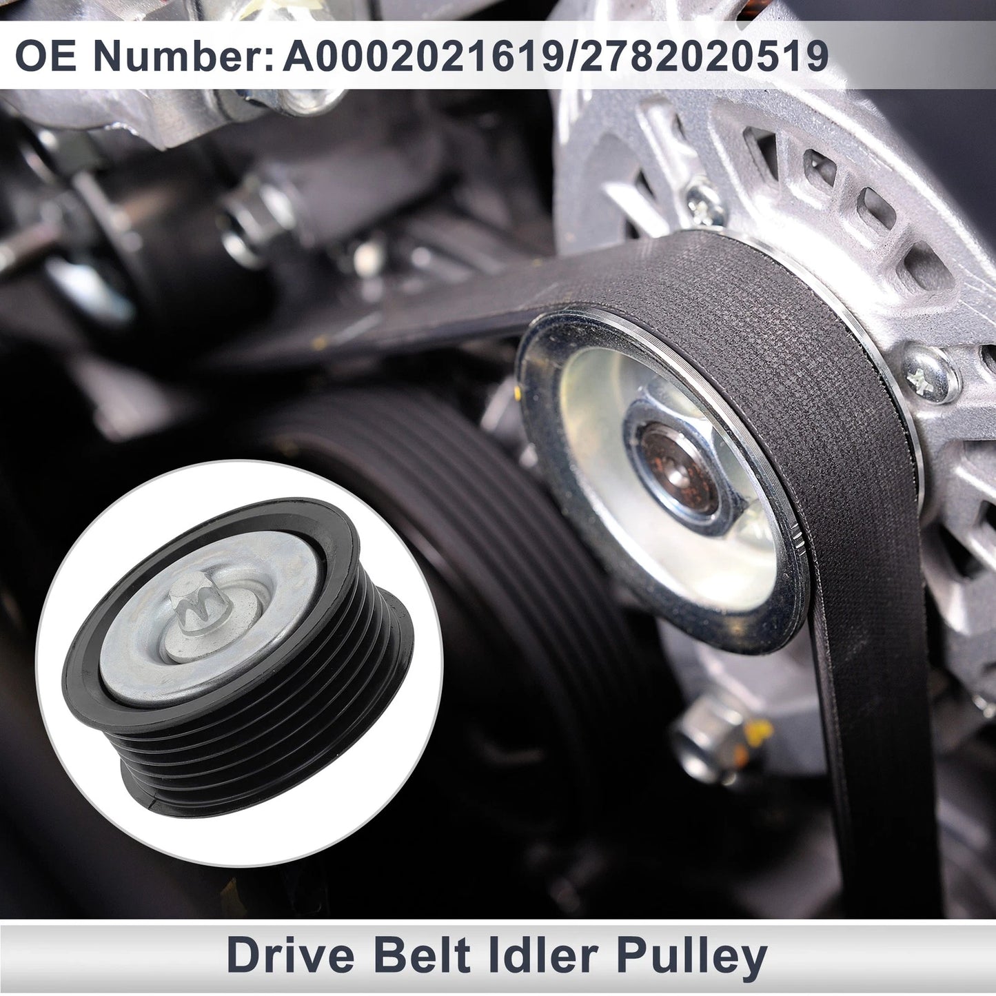 Drive Belt Idler Pulley for Mercedes-Benz W212 (2009-2014) Black 1 x Pc