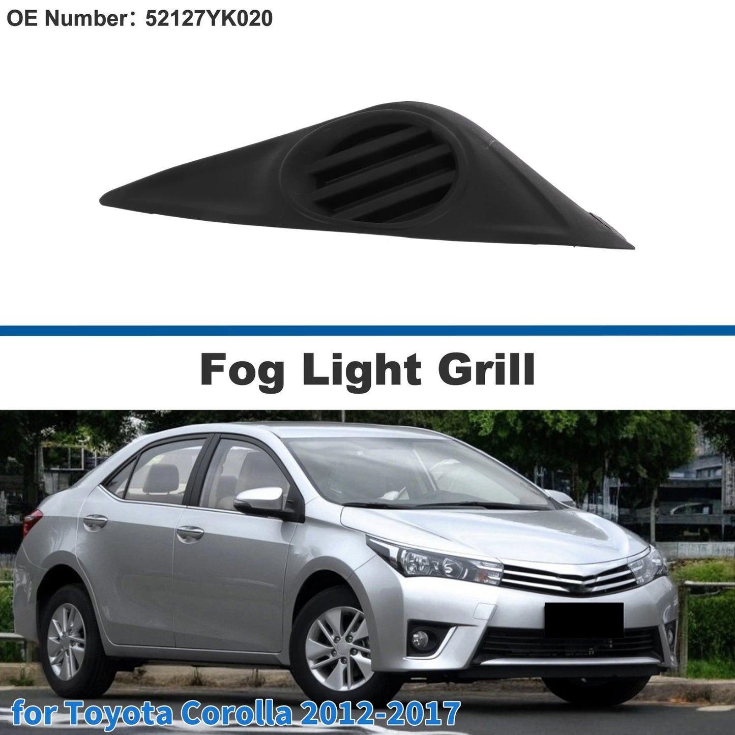 Front Right Fog Light Grill for Toyota Corolla (2012–2017)
