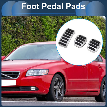 Manual Footrest Pedals Cover Set for Volvo S40 (2008-2016) Silver Tone