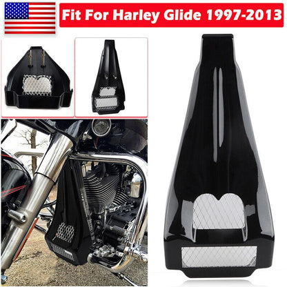 Black Vivid Fairing Chin Spoiler Scoop for Harley Road King & Street Glide