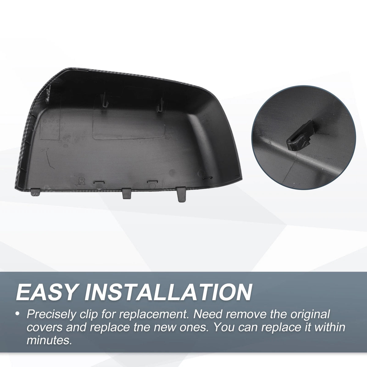 Rearview Mirror Cover Cap Set Black Carbon Fiber for Chevrolet Colorado