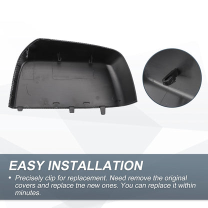 Rearview Mirror Cover Cap Set Black Carbon Fiber for Chevrolet Colorado