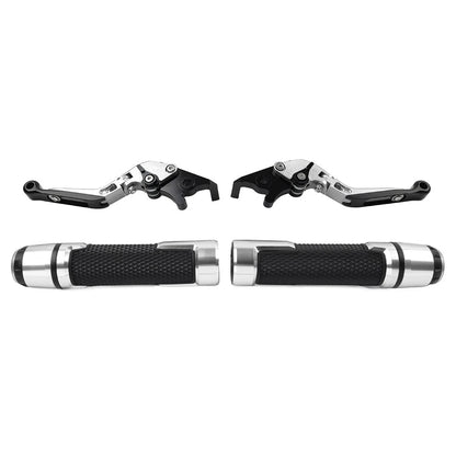 Silver Extendable Brake Clutch Lever Grip Set for BMW S1000R S1000RR (2010-2023)