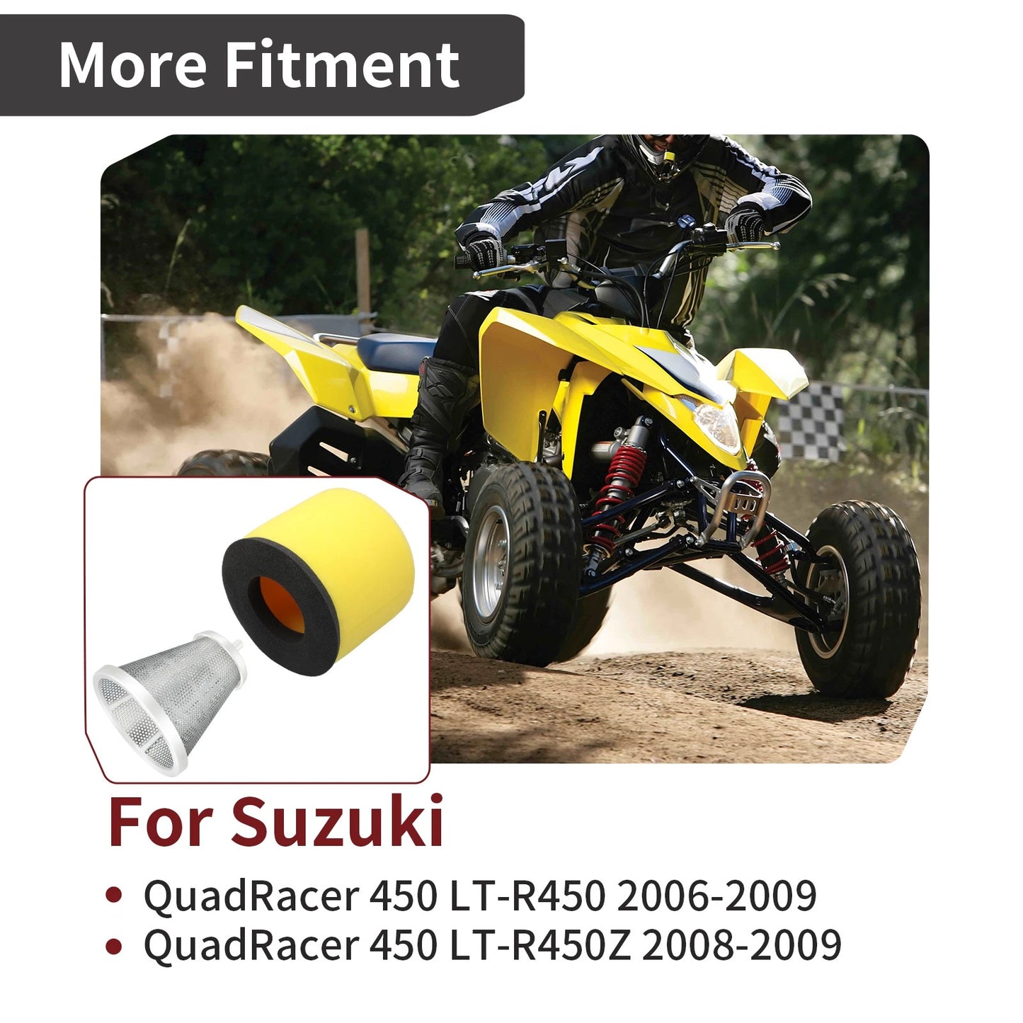 Air Filter & Holder for Suzuki QuadRacer 450 (2006-2009)