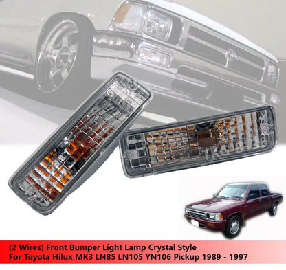 2 x Wires Front Bumper Light for Toyota Hilux MK3 LN85 LN105 YN106 (1988-1997)