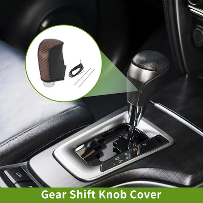 Car Gear Shift Knob Cover 1 Pc for Mazda 3 (2014-2018) Brown Carbon Fiber