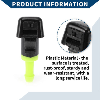 2 x Front Windshield Washer Nozzles for Jeep Patriot (2007-2017) Black Green