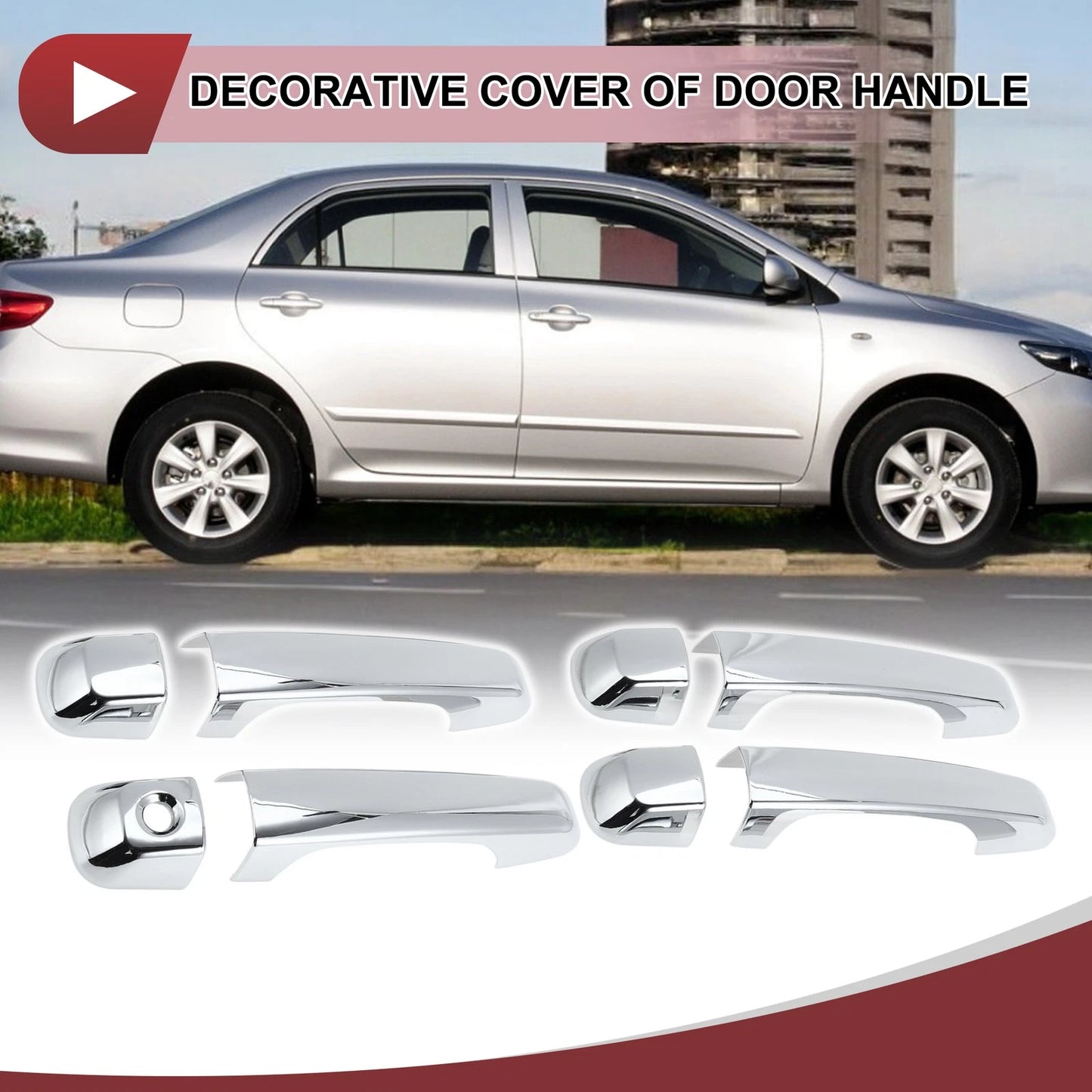 Car Door Handle Cover Set for Toyota Land Cruiser Prado (2018-2023)