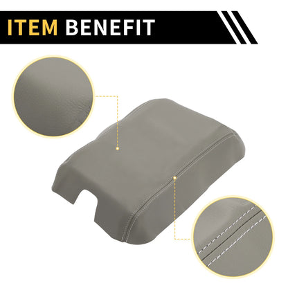 Console Lid Armrest Cover for Ford F-150 Microfiber Leather (2015-2023)