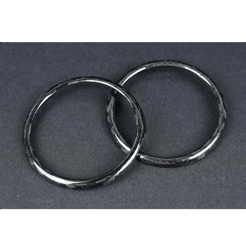 Carbon Fiber Air Condition Switch Knob Trim Cover Ring for Fiat 500 2011-2019