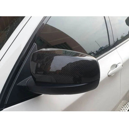 Real Carbon Fiber Side Mirror Shell Cover Caps For BMW X5 X6 E70 E71 2007-2013