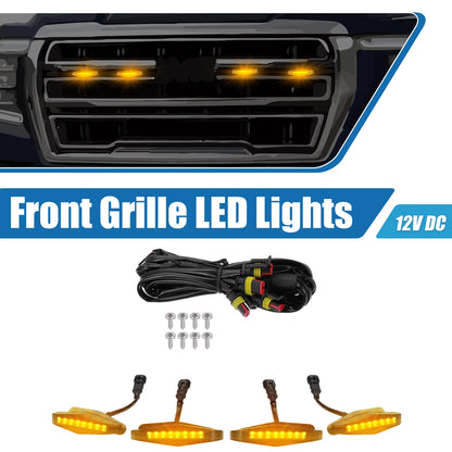 Front Grille LED Light Set for Toyota 4Runner TRD Pro (2017-2023) Amber Black