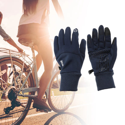 M Motorcycle Gloves Breathable Full Finger Polyester Outdoor Gloves Blue 1 Pair