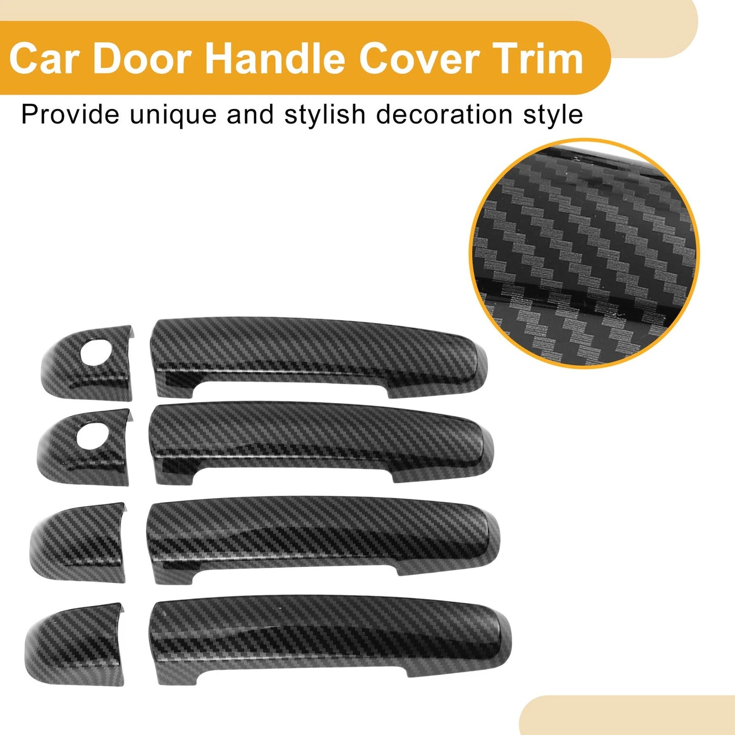 Carbon Fiber Black Door Handle Cover Trim for Suzuki Swift (2005-2017)